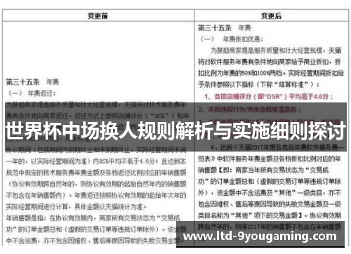 世界杯中场换人规则解析与实施细则探讨