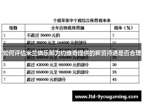 如何评估米兰俱乐部为约维奇提供的薪资待遇是否合理